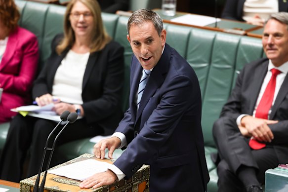Treasurer Dr Jim Chalmers during question time at Parliament House in Canberra this week.