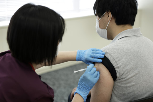 Workplace vaccinations are expected to help Japan reach its goal of a million shots per day by the end of June.