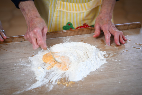 A homemade pasta in the making by Onorina Massimi.