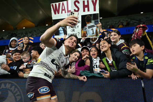 Fans line up at Parramatta on Friday night to get a slice of Reece Walsh.