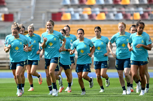 The Matildas train at QSAC in Nathan during the 2023 FIFA Women’s World Cup.