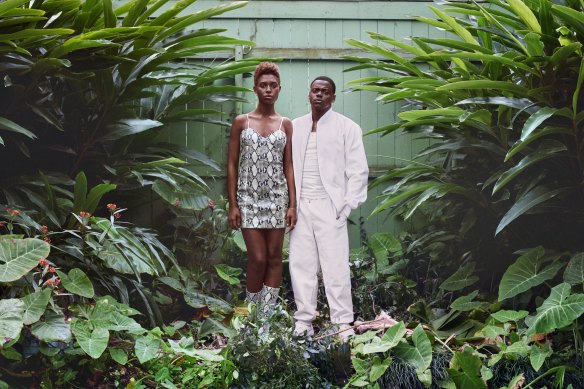 Jodie Turner-Smith and Daniel Kaluuya as Queen and Slim.