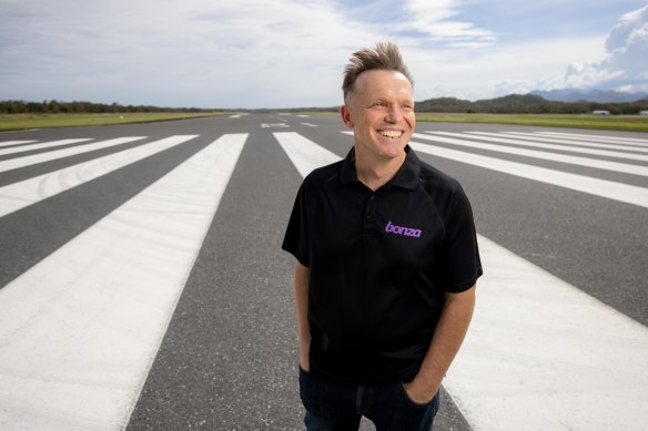 Tim Jordan, CEO of new Australia airline Bonza, at Coffs Harbour Airport. 