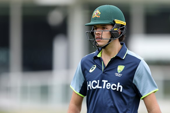 Konstas of Australia during a nets session at Lord’s. 