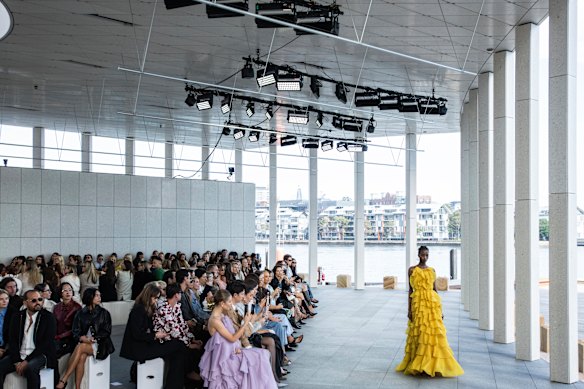 The Aje show at Australian Fashion Week is the first official event at the Pier Pavilion in Barangaroo.