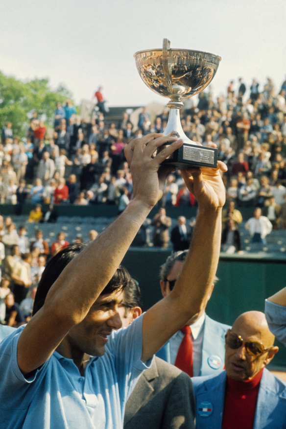 Illie Nastase wins the French Open in 1973.