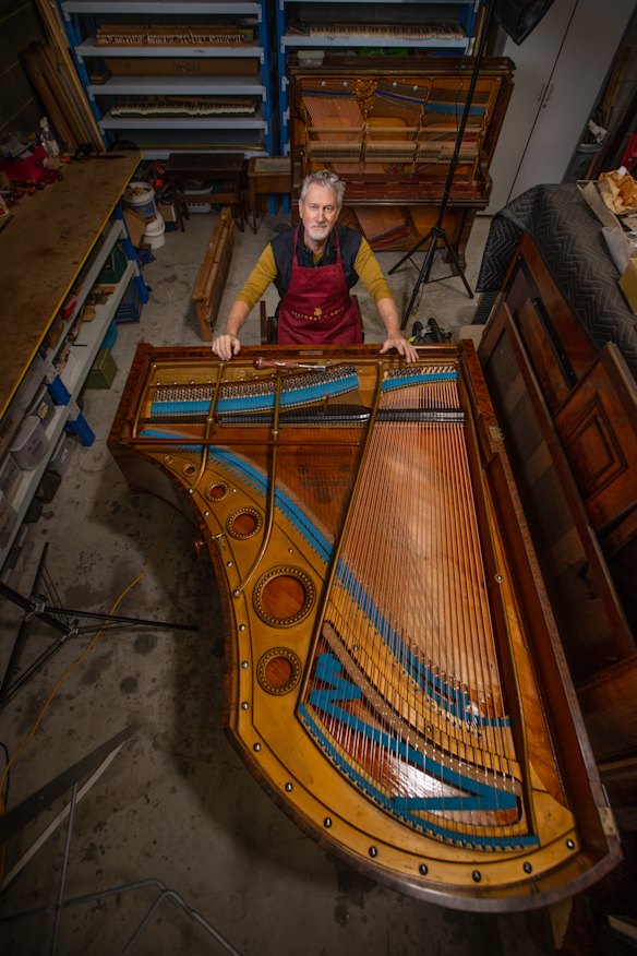 Mike Hendry of Pianos Recycled, a company that repurposes cast-out pianos.