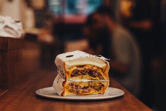 Beef smash patty sando. 