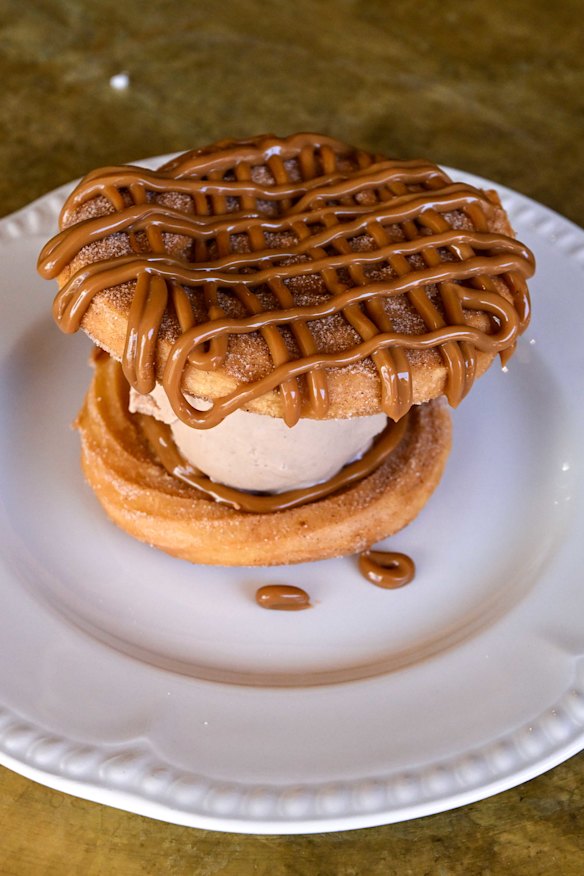 Churro ice cream sandwich.