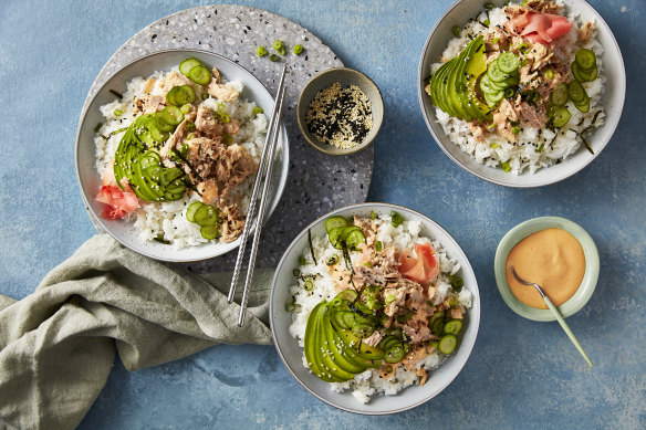 RecipeTin Eats’ spicy tuna rice bowls: your favourite sushi in bowl form.