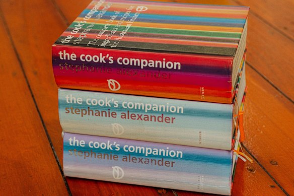 Three second editions belonging to members of the Good Food team show how the books have faded over the years.