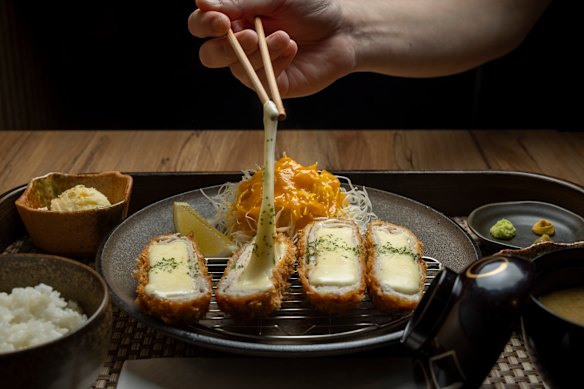 Cheesy katsu meal.