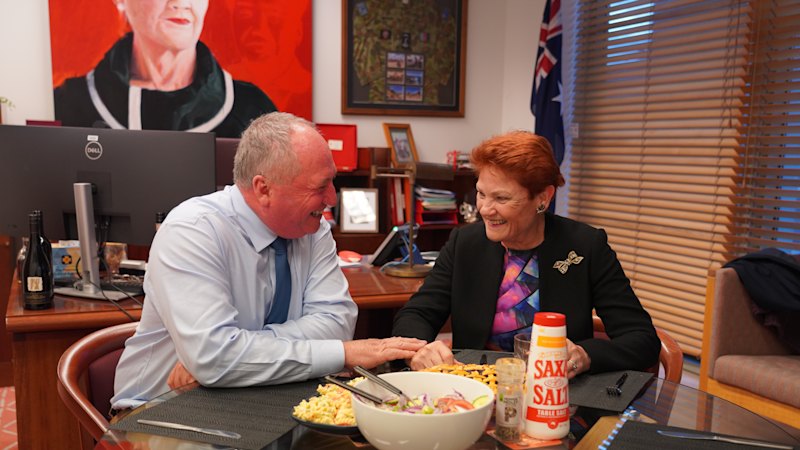 Joyce po burka kaskadi s Hansonovo obedoval v svoji pisarni, zaveznik ga pozval k premisleku o prestopu v One Nation