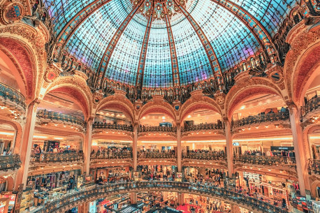 Galeries Lafayette shopping mall in Paris.