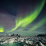 The Northern Lights seen in Spitsbergen, Svalbard.