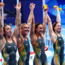 Australia’s gold medal-winning women’s 4x200m relay team.