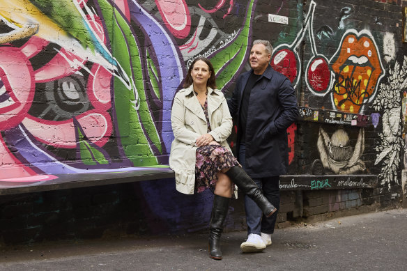 Sunny and Ross Lusted at the site of their new Russell Street restaurant.