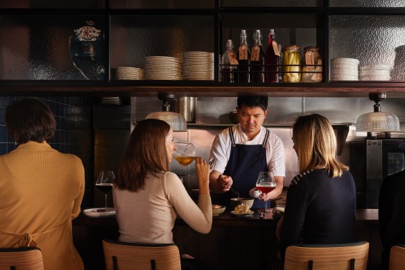 The chef’s table is a front-row seat to the kitchen at Molly Rose.