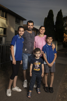 Bassam and Raya Mansoor with children Muhabah, 13, Marinos, 4, and Minas, 10.