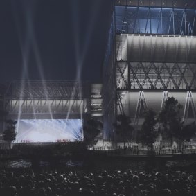 An artist's impression of the new Parramatta Powerhouse museum being used as a concert venue.