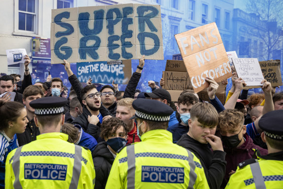 Chelsea fans were furious over the Super League plan.