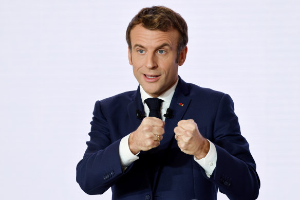 French President Emmanuel Macron gestures as he delivers a speech during a press conference on France assuming EU presidency, last week.