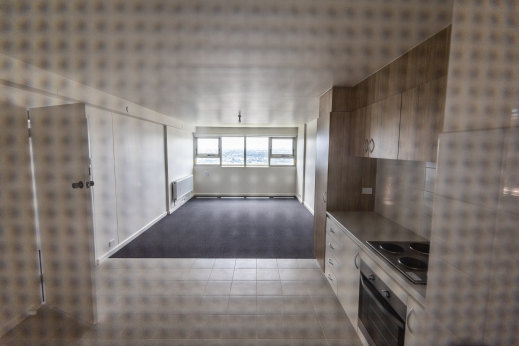Room to move: one of the empty apartments at Fitzroy’s Atherton Gardens.