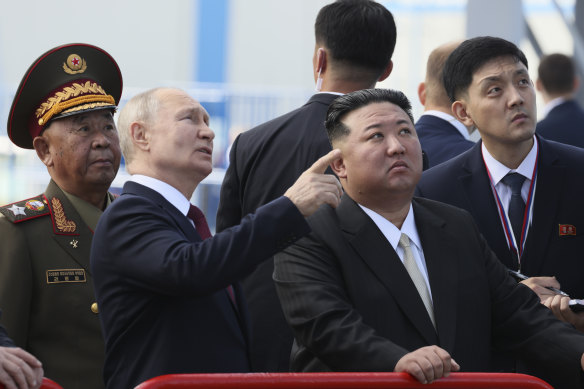 Where is China on this? Russian President Vladimir Putin and North Korea’s leader Kim Jong-un.