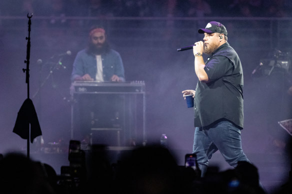  Luke Combs performing at Qudos Bank Arena in Sydney last year.
