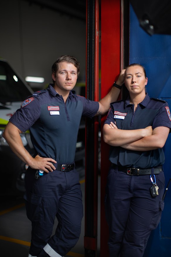 Paramedics Luke Harrington and Alex Hemsley.
