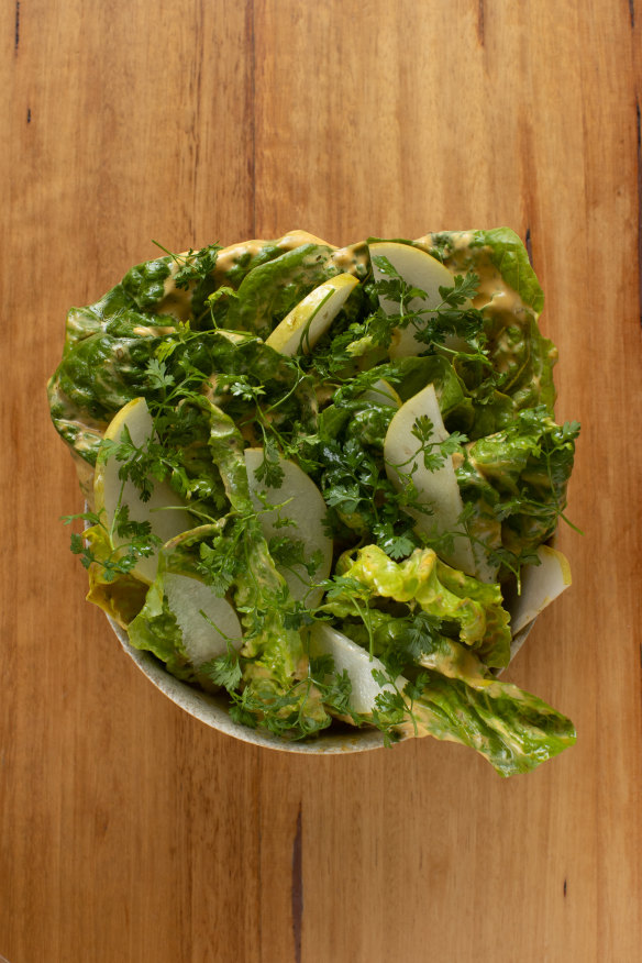 Cos lettuce salad.