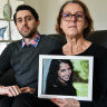 Georgie Stephenson's brother Campbell Stephenson and mother Robyn Jones with a picture of Georgie Stephenson died of a rare form of leukaemia. 