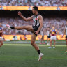 In the spotlight: Scott Pendlebury was an important player on grand final day against Brisbane; now his future has become a hot topic.