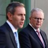 Anthony Albanese and Treasurer Jim Chalmers announcing a plan to halve petrol excise for three months.