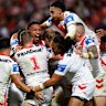 Loko Pasifiki Tonga scores for the Dragons.