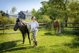 Geraldine Brooks at her home in Martha’s Vineyard with her beloved horses.