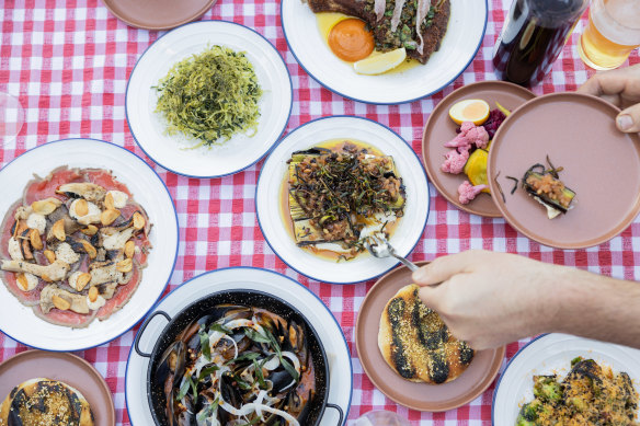 A spread meant for sharing at Bruno’s in Bellingen.