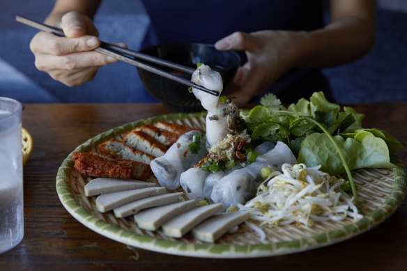 A rolled rice noodle platter is excellent value at VN Street Foods.