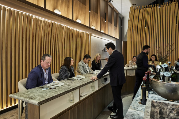 The studious tasting counter is lifted by mid-tempo jazz and an engaged floor team.