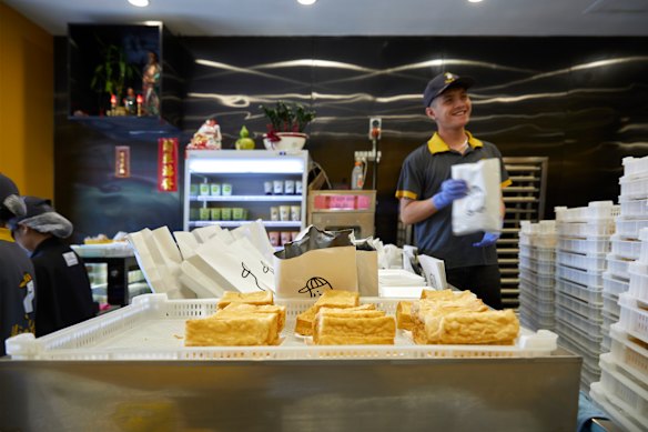 Tofu production underway at Hoa Hung. 