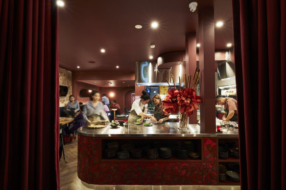 Annita Potter in the centre of her open kitchen at Viand.