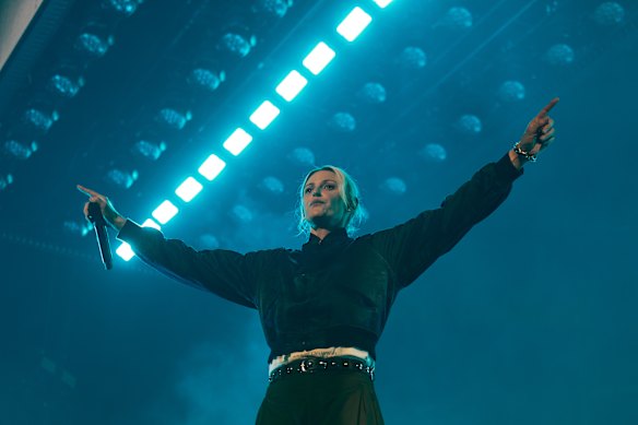 Emily Armstrong of Linkin Park performs at Rod Laver Arena, March 8, 2026.