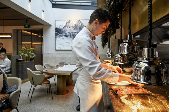 Chef Josh Niland on the pass.