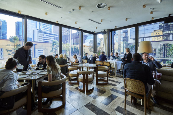 Shell House’s highly manicured interior is all marble, metal and dark wood.