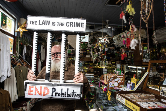 Michael Balderstone, president of the Legalise Cannabis Australia (LCA) party and boss of the HEMP Embassy in Nimbin.