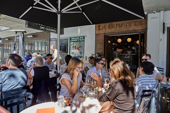 An outdoor perch is worth the wait at La Buvette.