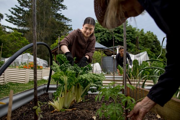Community garden co-ordinator Millie Allsopp, in Sydney’s Manly Vale, likes how growing vegies gets her out of her unit and meeting new people.