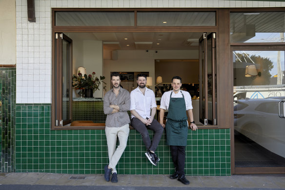 From left: Co-owner Alex Cameron, co-owner John Breen, head chef Luke Churchill.