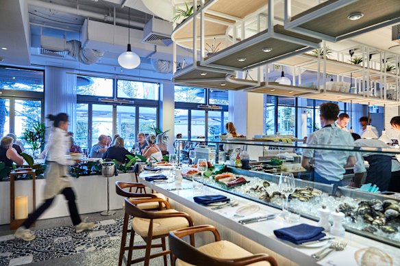 Seafood is the star at Rick Stein at Coogee Beach, including an ice bar (pictured).