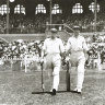 Victor Richardson and Bill Woodfull coming out to bat.